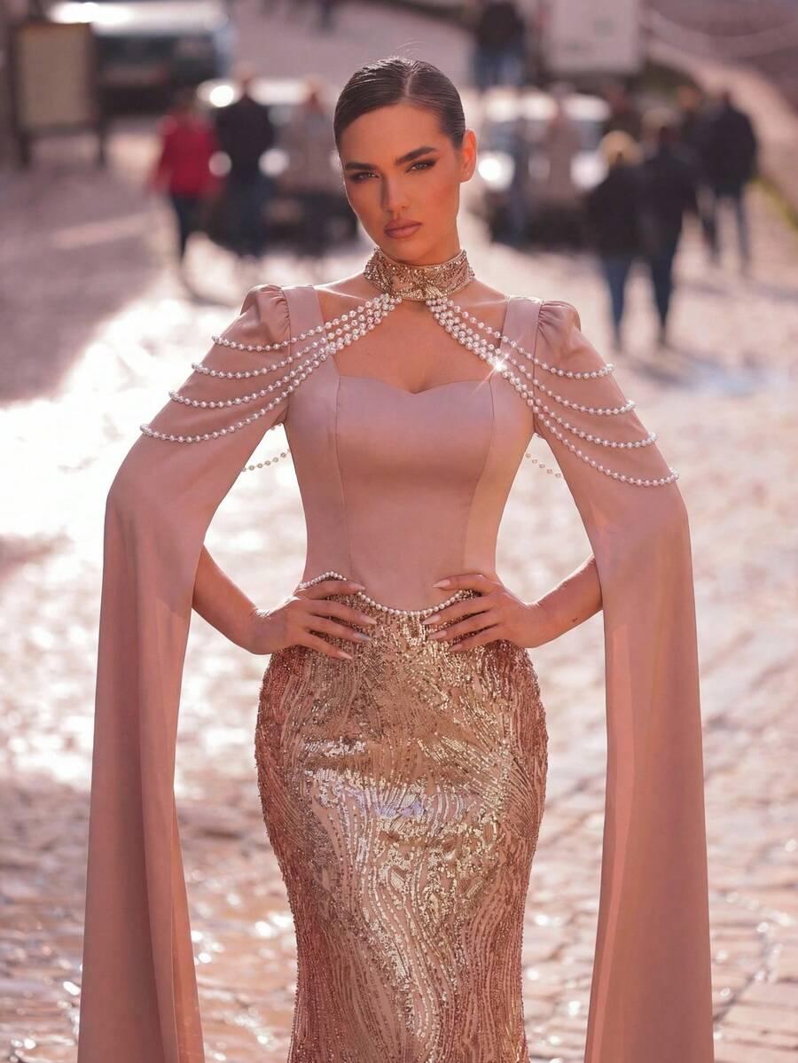 AUREIA ZDOBIONA MAXI SUKIENKA S06__L