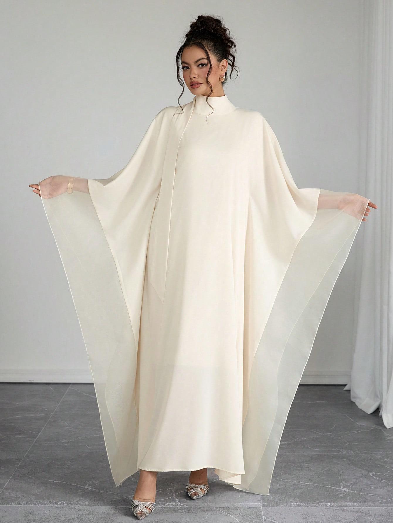SHEIN BEŻOWA MAXI SUKIENKA S06__M