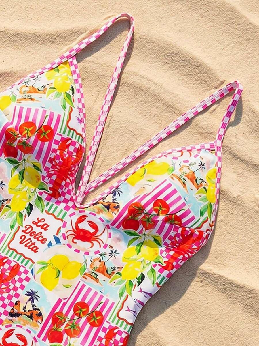 SHEIN JEDNOCZĘŚCIOWY STRÓJ KĄPIELOWY PK01__L