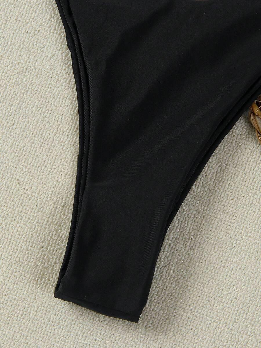 SHEIN CZARNY DWUCZĘŚCIOWY STRÓJ KĄPIELOWY S09__M