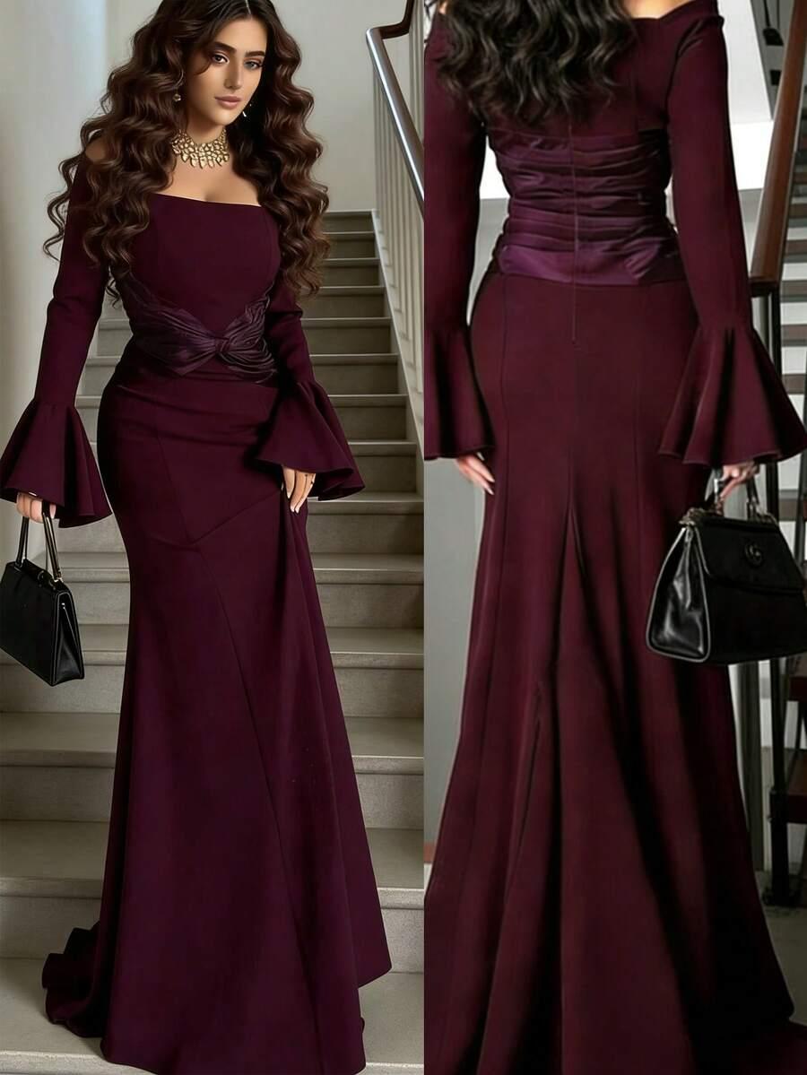 SHEIN BORDOWA MAXI SUKIENKA S06__S