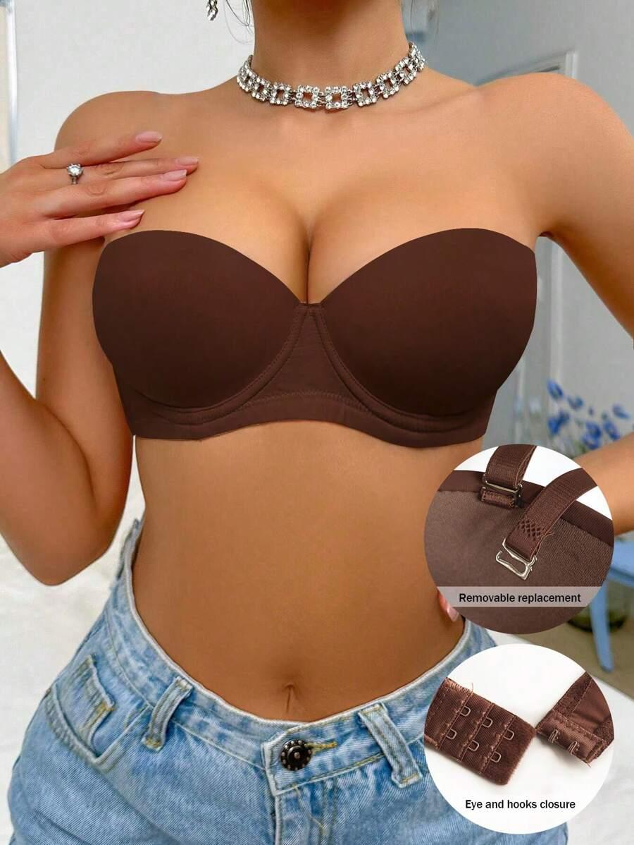 SHEIN BRĄZOWY BIUSTONOSZ PUSH-UP S06__70B