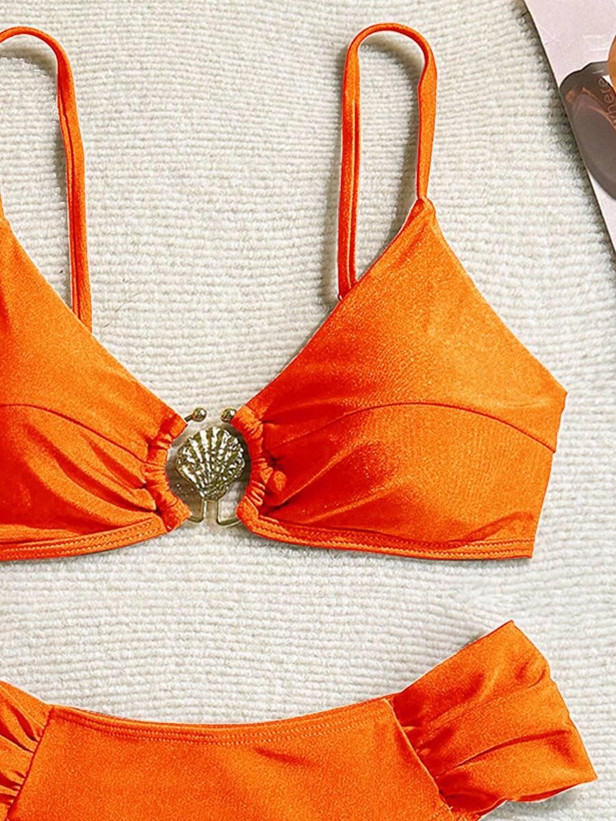 SWIM BASICS POMARAŃCZOWY DWUCZĘŚCIOWY STRÓJ KĄPIELOWY S09__XL