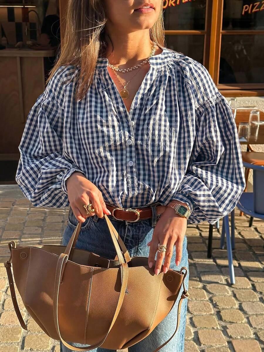 SHEIN KOSZULA DŁUGI RĘKAW KRATA S06__S