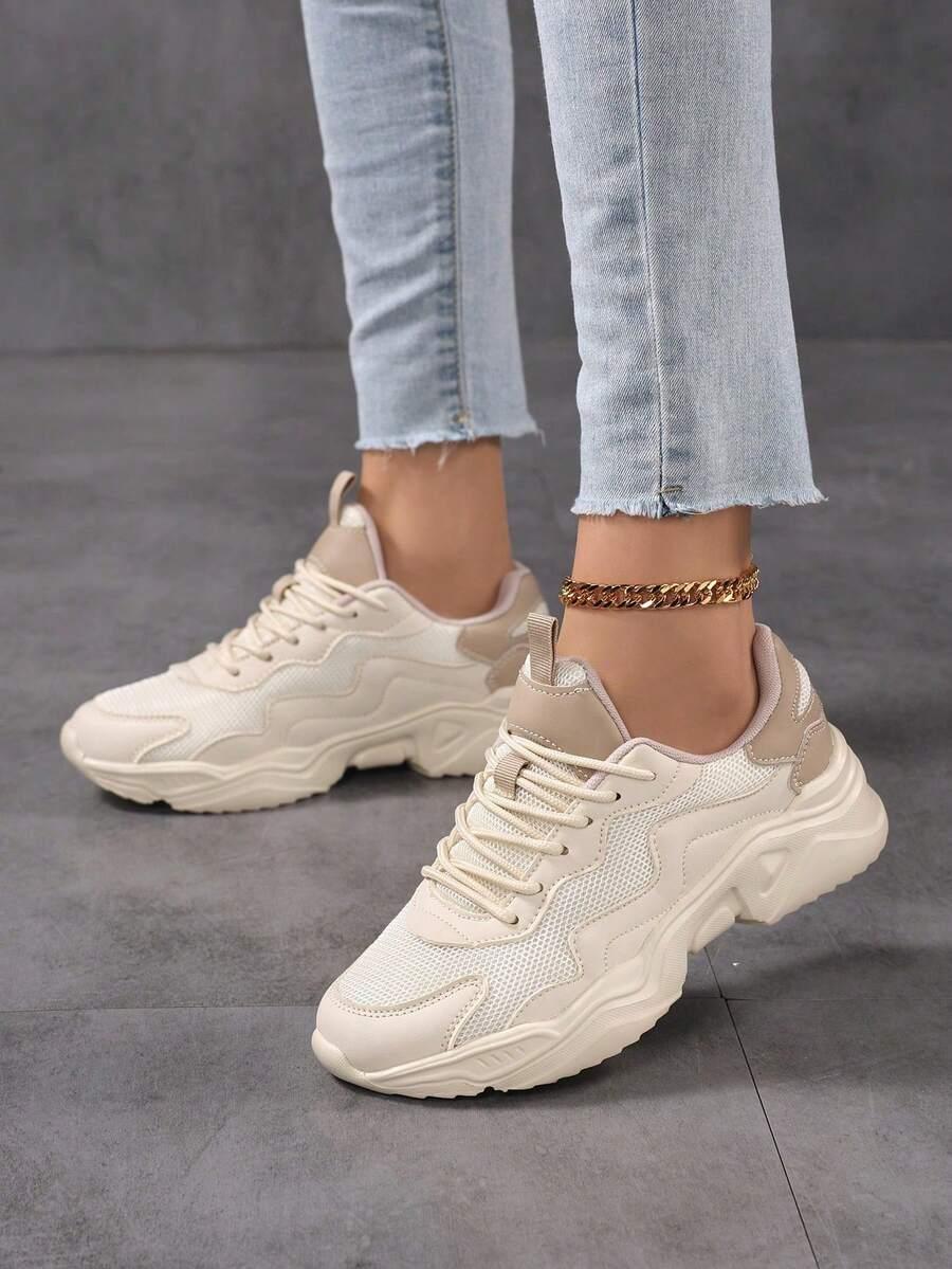 SHEIN BEŻOWE SZNUROWANE BUTY SPORTOWE S06__39