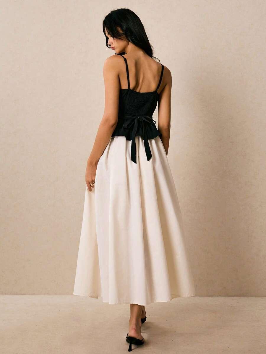 SHEIN SUKIENKA NA RAMIĄCZKACH S09__XS