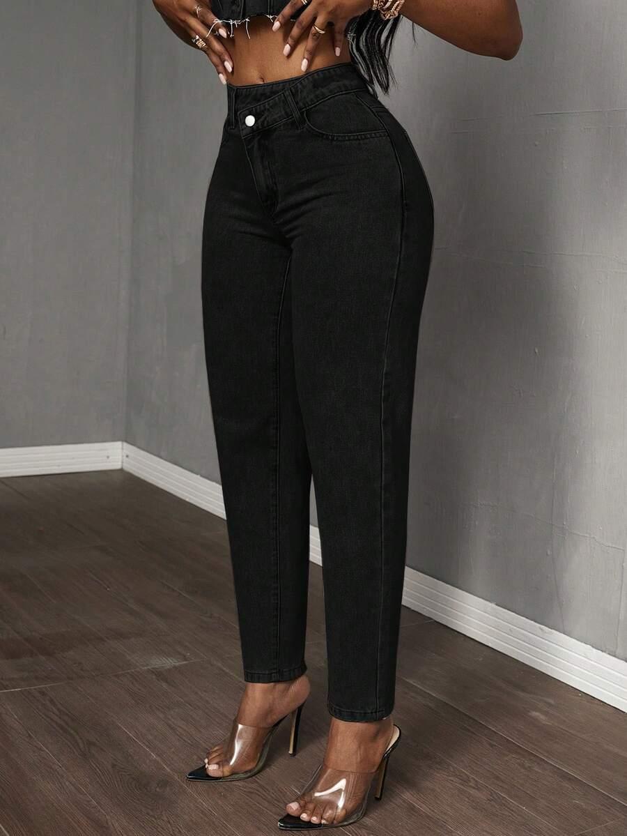 SHEIN CZARNE SPODNIE JEANS S06__52