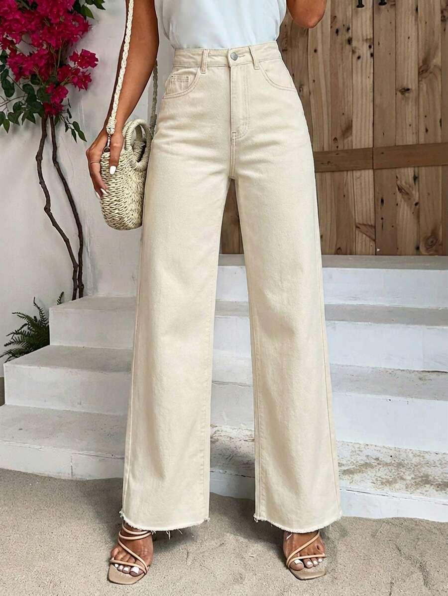BREEZAYA BEŻOWE SPODNIE JEANS S06__S