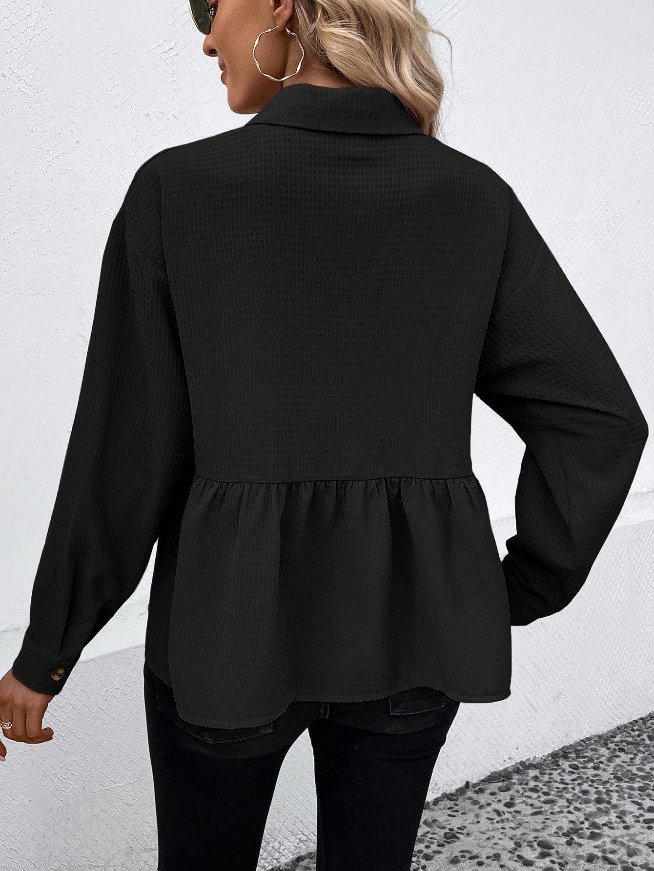 SHEIN CZARNA KOSZULA GUZIKI S06__L