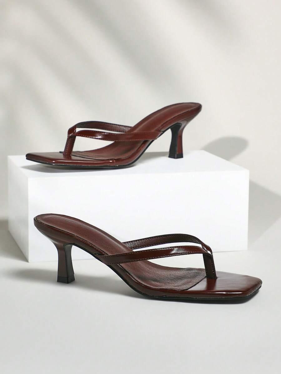 SHEIN BRĄZOWE KLAPKI OBCAS S06__42,5