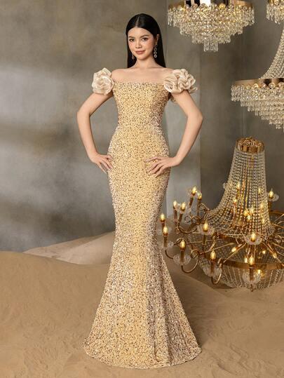SHEIN ZŁOTA SUKIENKA MAXI S06__158-162
