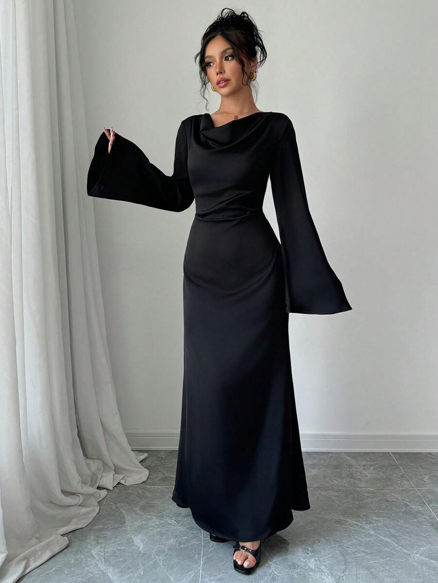 SHEIN CZARNA MAXI SUKIENKA S06__L