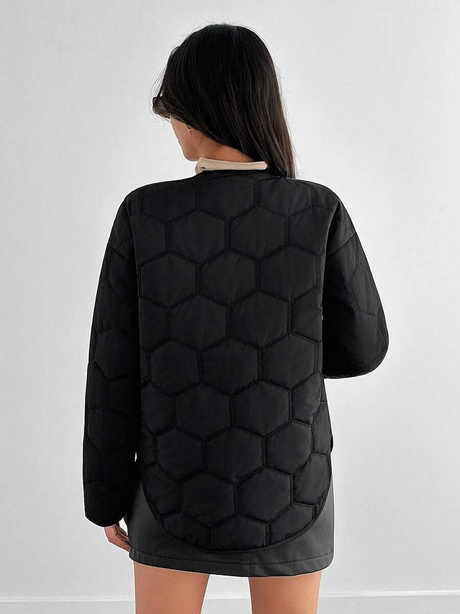 SHEIN CZARNA PIKOWANA KURTKA S06__M