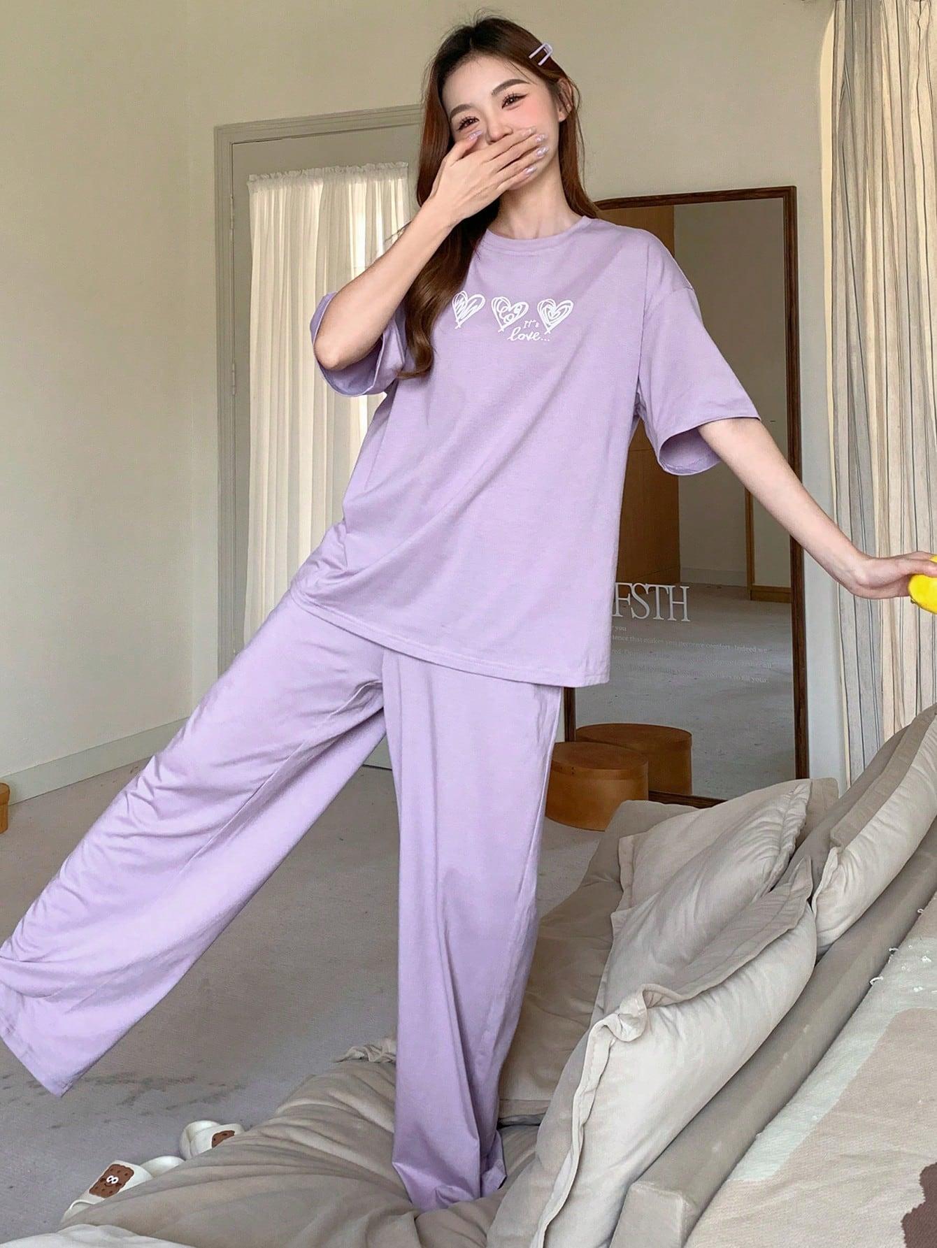 SHEIN SPODNIE BLUZKA PIŻAMA KOMPLET S06__M