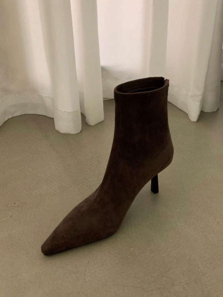 SHEIN BRĄZOWE BOTKI IMITACJA ZAMSZU W01__37,5