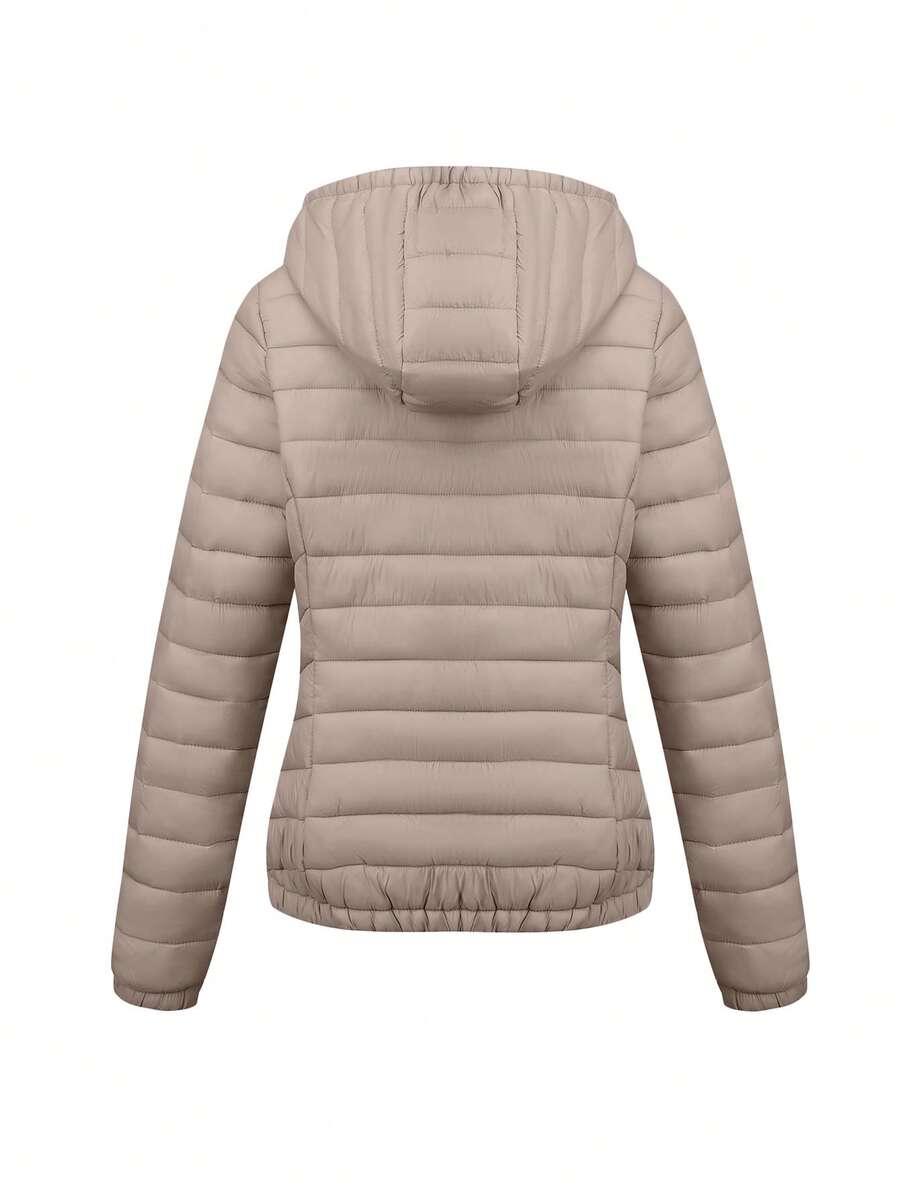 SHEIN RÓŻOWA PIKOWANA KURTKA Z KAPTUREM ZAMEK W01__M
