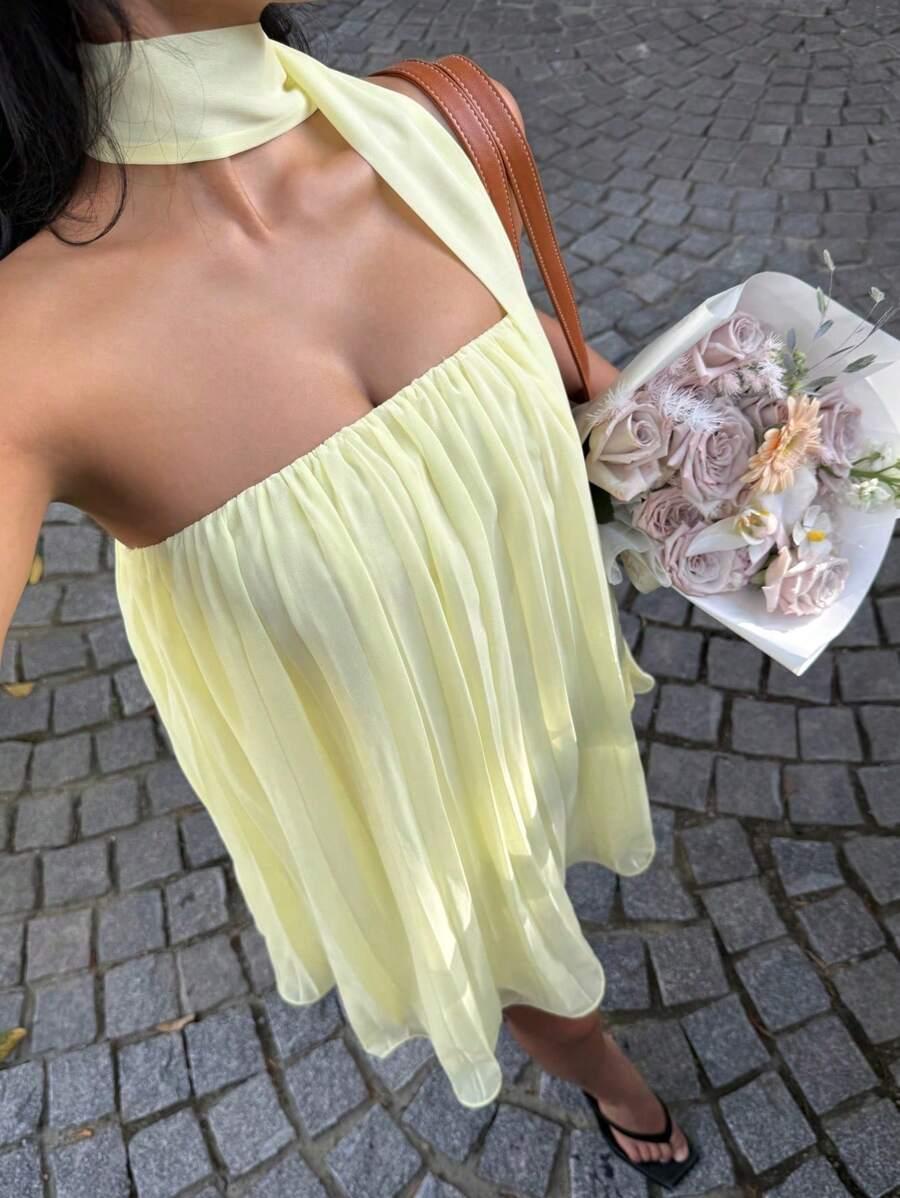 SHEIN ŻÓŁTA MINI SUKIENKA S06__M