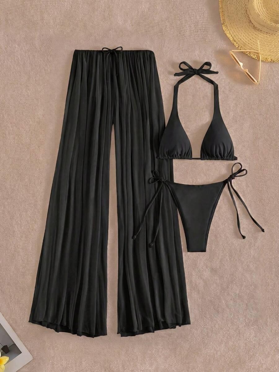 SHEIN 3-CZĘŚCIOWY STRÓJ KĄPIELOWY ZESTAW S09__M