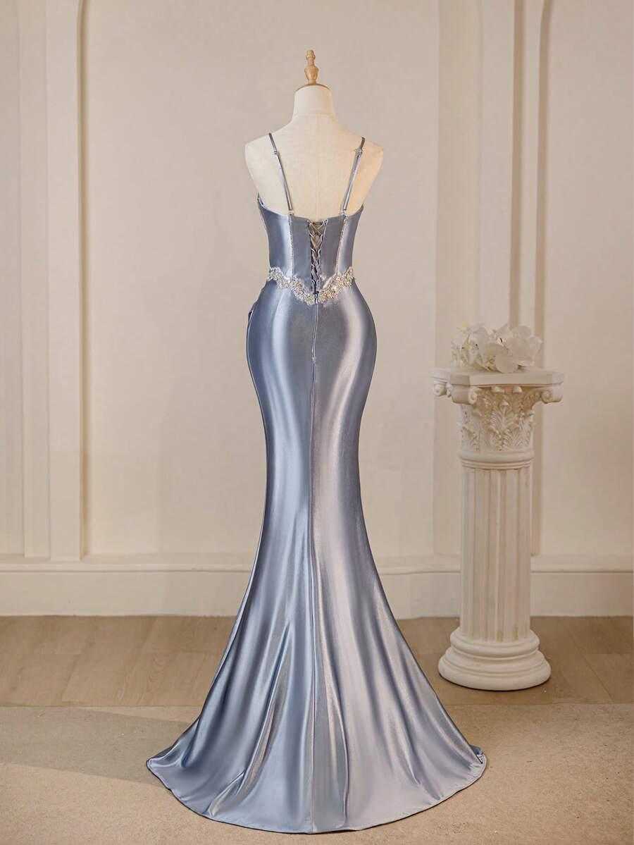 SHEIN NIEBIESKA MAXI SUKIENKA S06__S