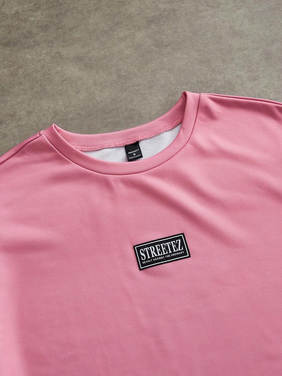 MANFINITY RÓŻOWY T-SHIRT NADTUK S06__L