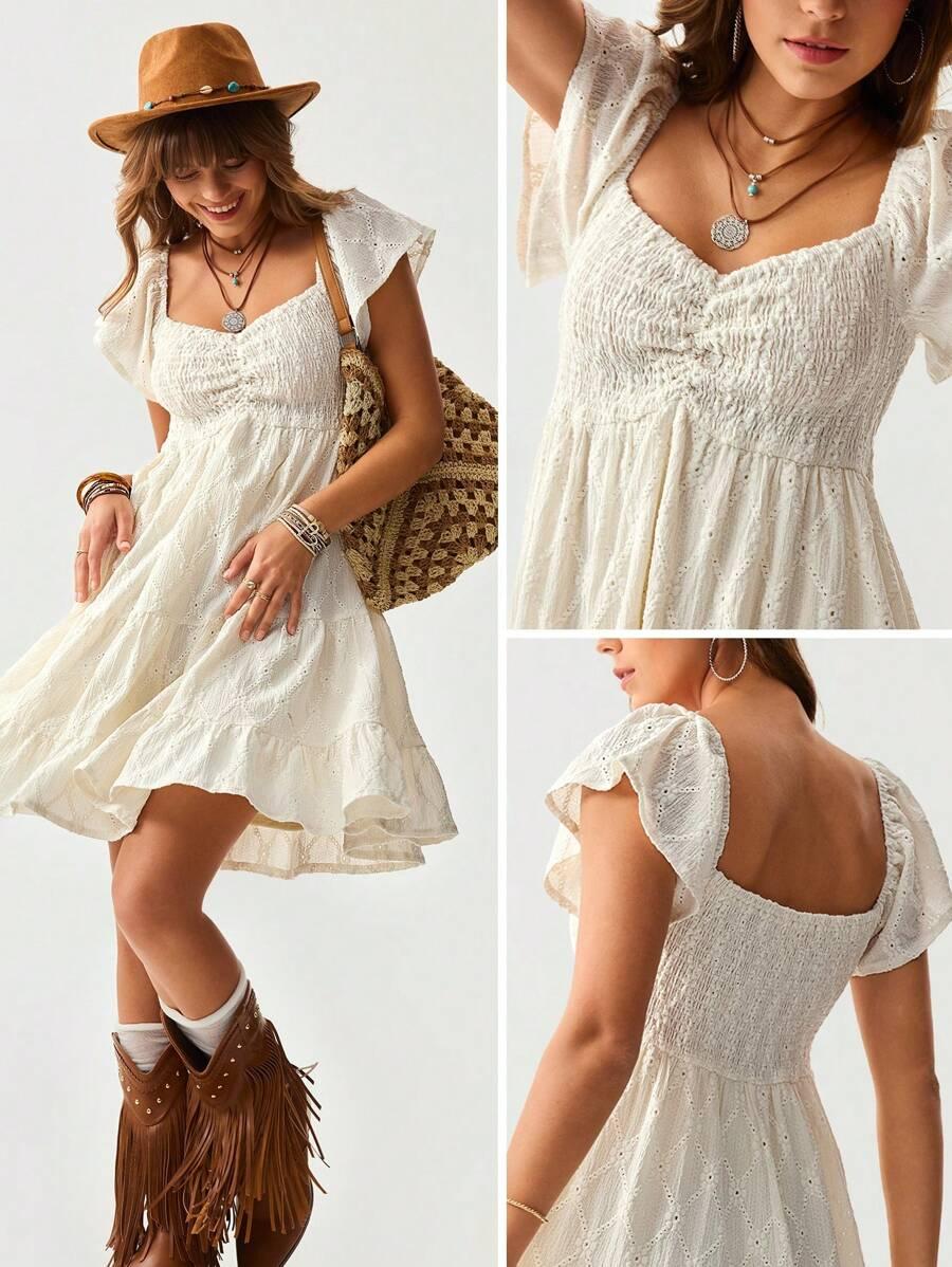SHEIN BIAŁA SUKIENKA KRÓTKI RĘKAW S06__XL