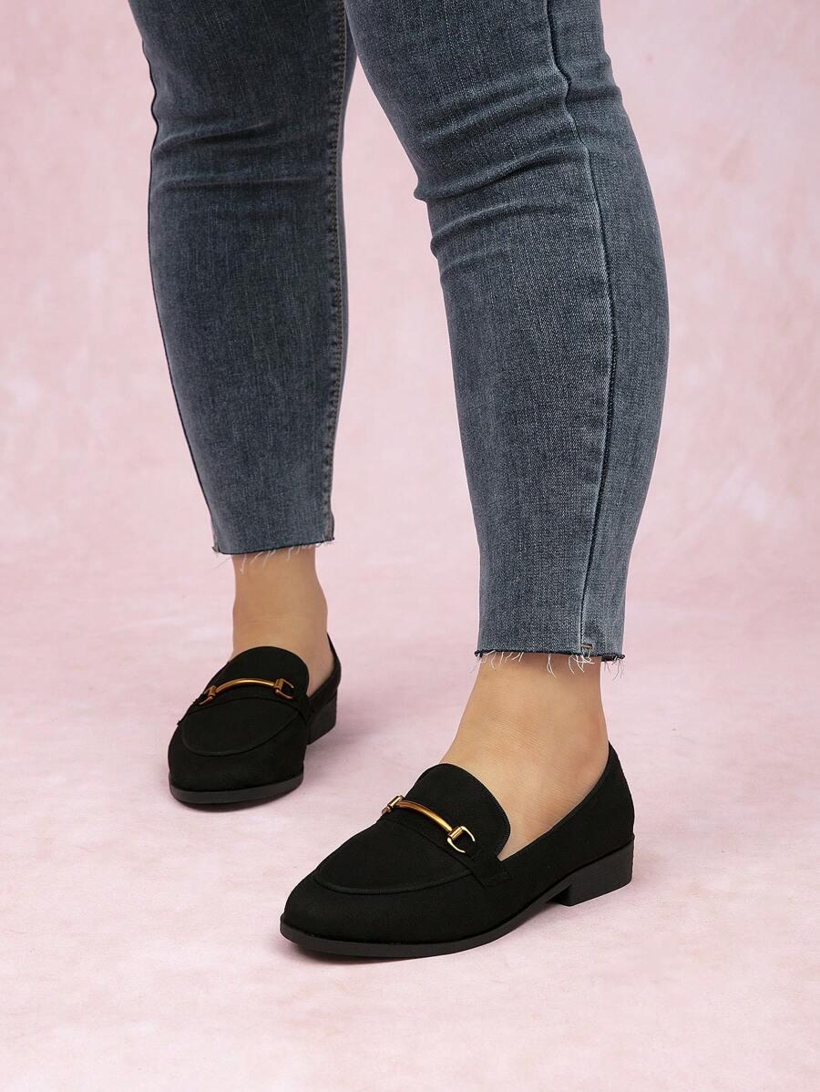 SHEIN CZARNE WSUWANE MOKASYNY ZDOBIENIE S06__41