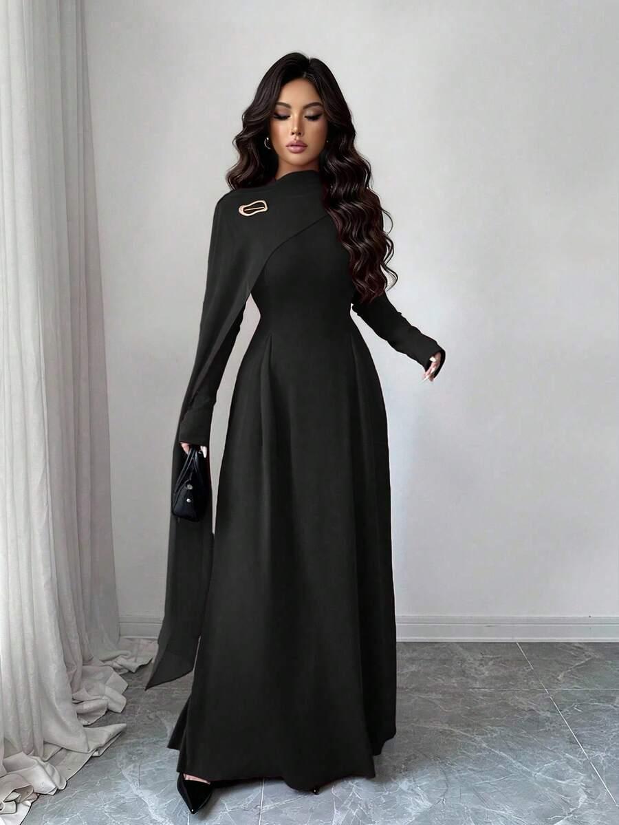 SHEIN CZARNA MAXI SUKIENKA S06__XS