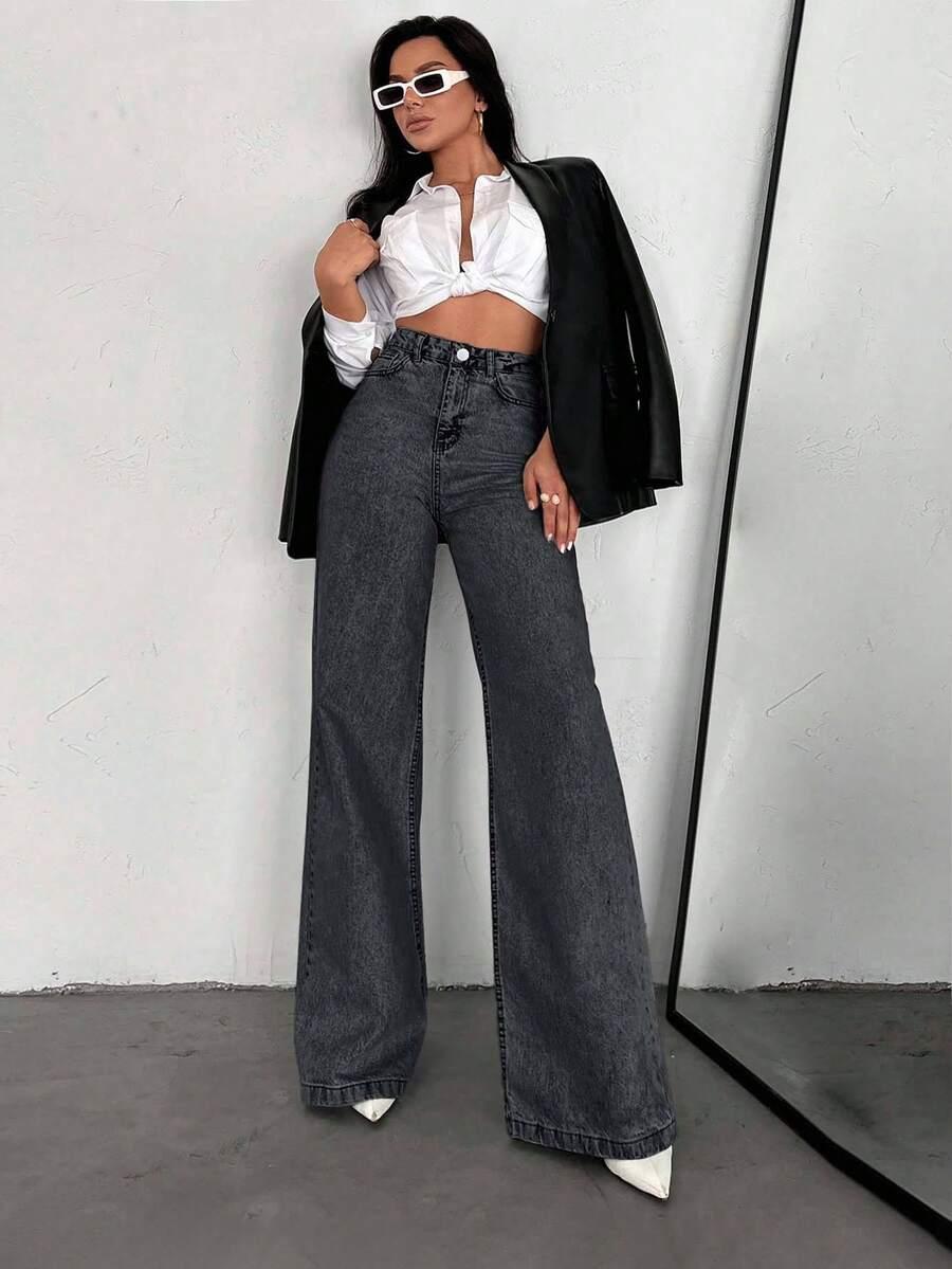 SHEIN CZARNE SPODNIE JEANS S06__S