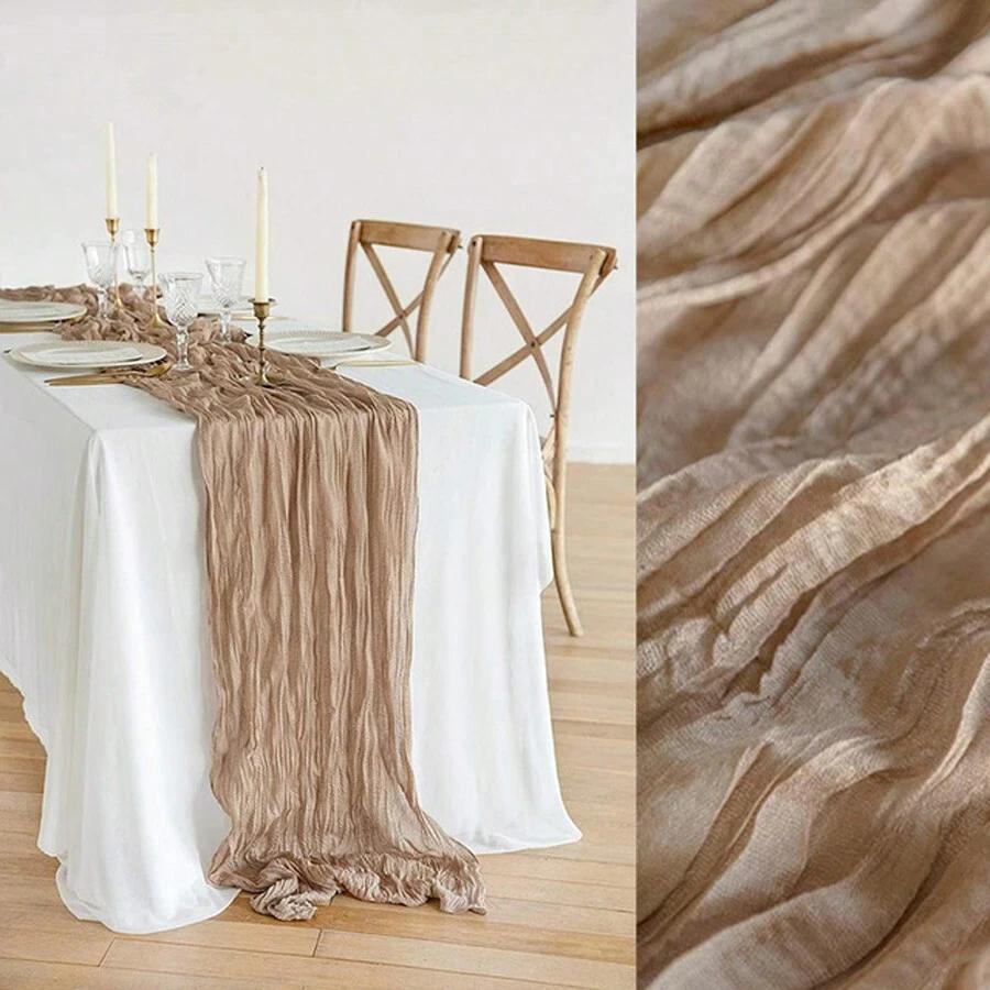 SHEIN BEŻOWY DEKORACYJNY BIEŻNIK NA STÓŁ S07__400X90CM
