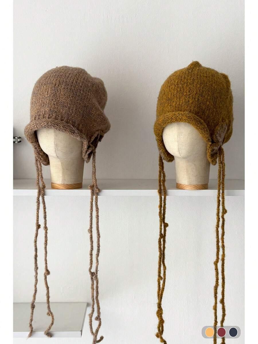 SHEIN BRĄZOWA DZIANINOWA CZAPKA W01__55/60