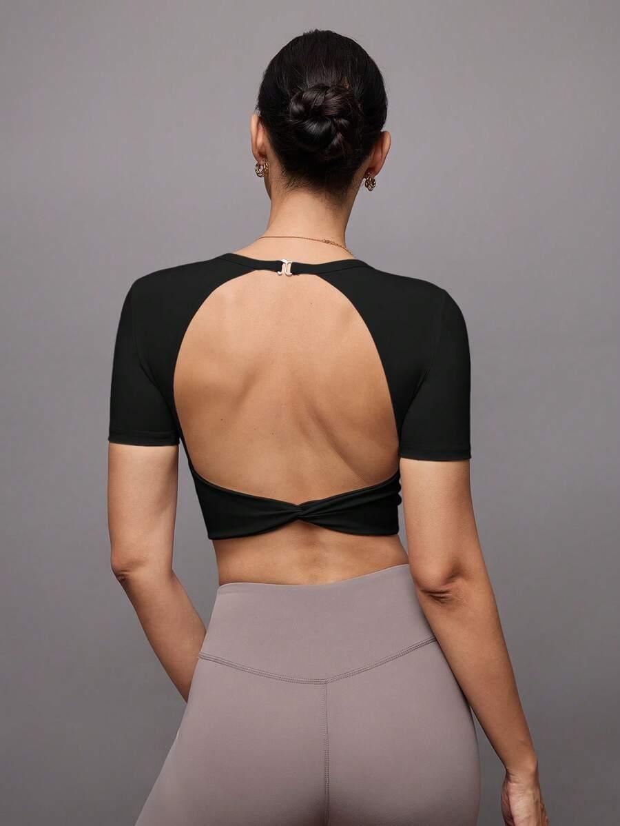 ACTIVINA CZARNY TOP ODKRYTE PLECY S06__L