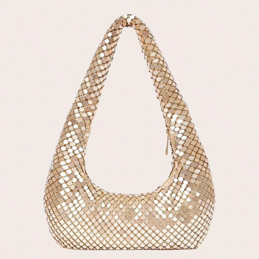 SHEIN ZŁOTA TOREBKA NA RAMIĘ S07__3X26X33CM