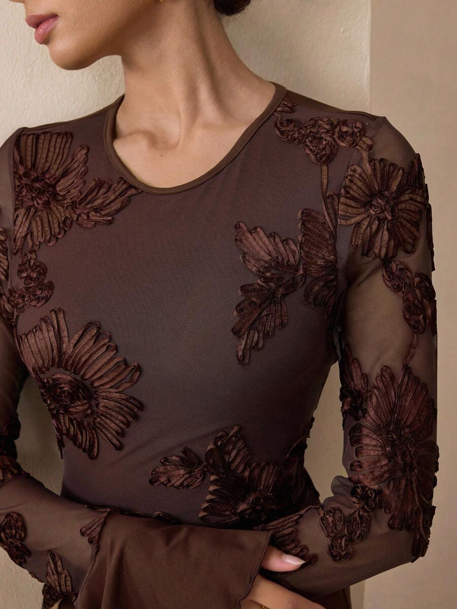 GRACEVEIL BRĄZOWA MAXI SUKIENKA S06__XL