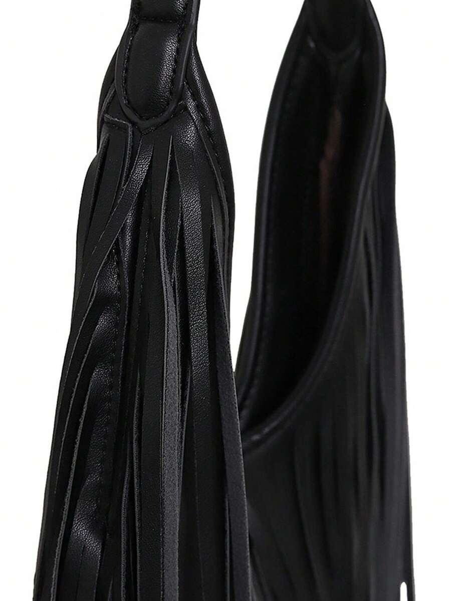 SHEIN CZARNA TOREBKA FRĘDZLE S07__32X48CM