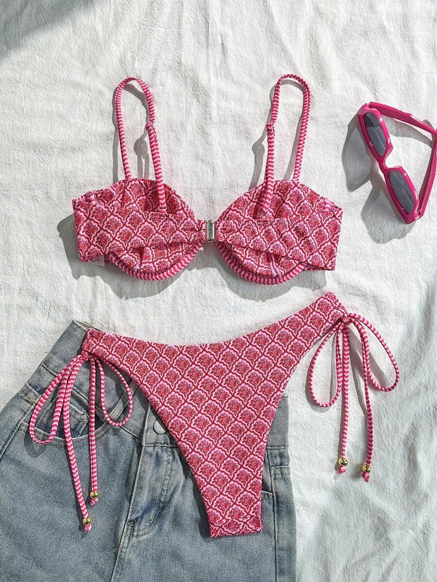 SHEIN DWUCZĘŚCIOWY STRÓJ KĄPIELOWY S09__L