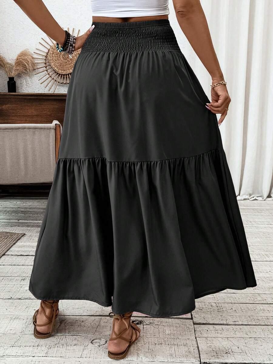 SHEIN CZARNA MAXI SPÓDNICA S06__48