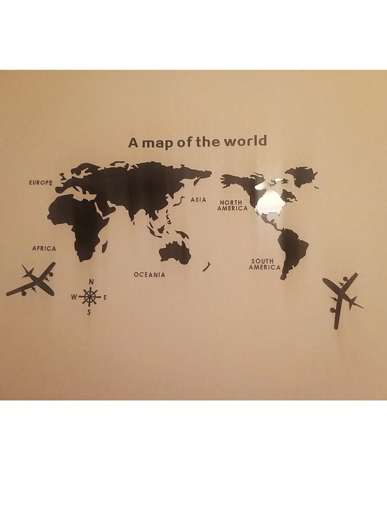 SHEIN NAKLEJKA NA ŚCIANĘ MAPA ŚWIATA S07__180X90