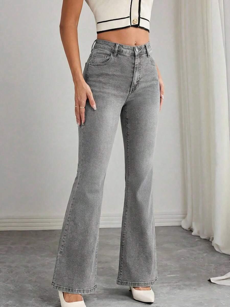 SHEIN SZARE JEANSY DZWONY S06__52