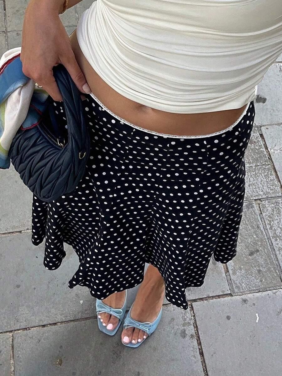 SHEIN SPÓDNICA GROSZKI FALBANA S06__S