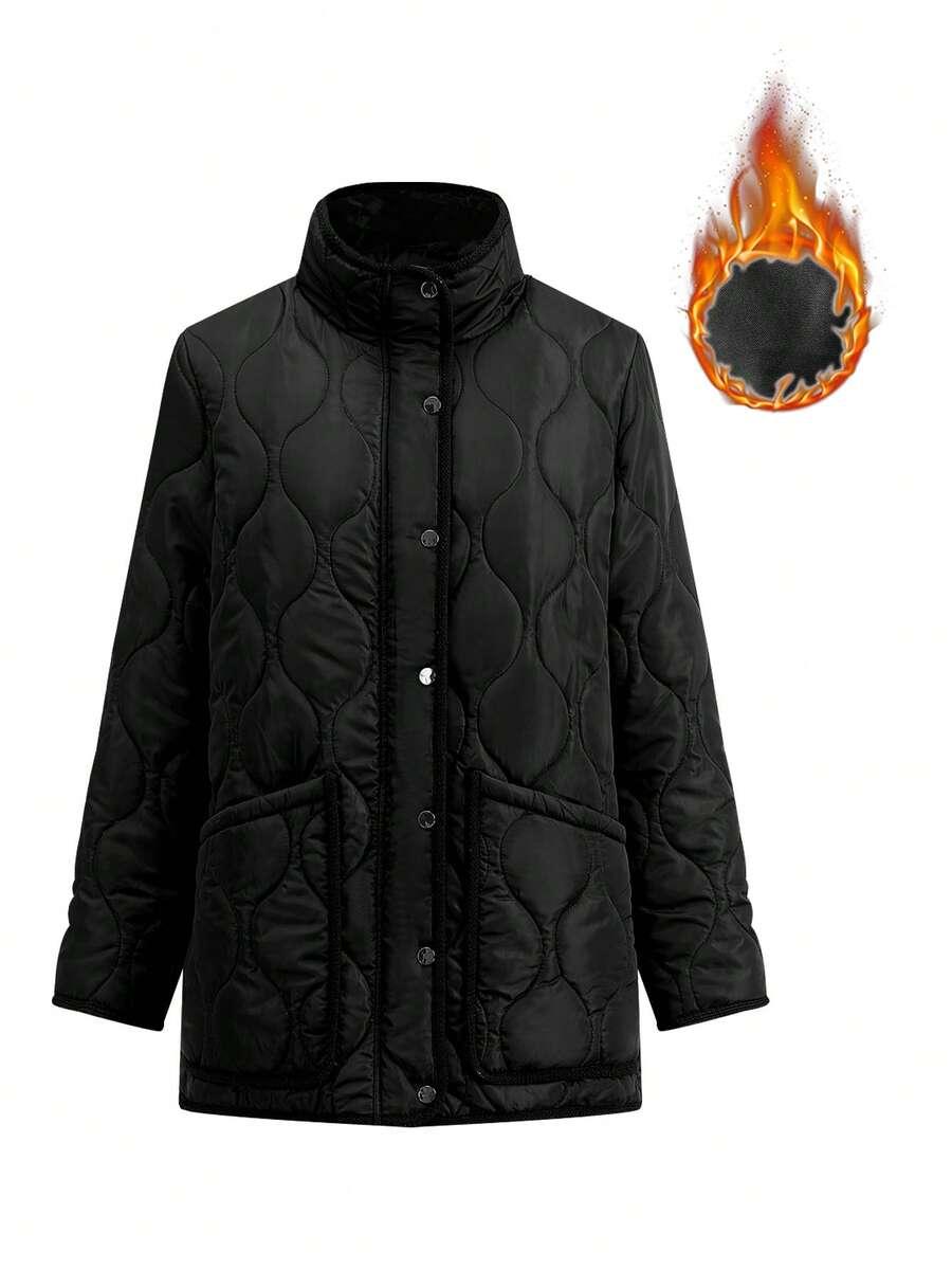 SHEIN CZARNA PIKOWANA KURTKA W01__XL