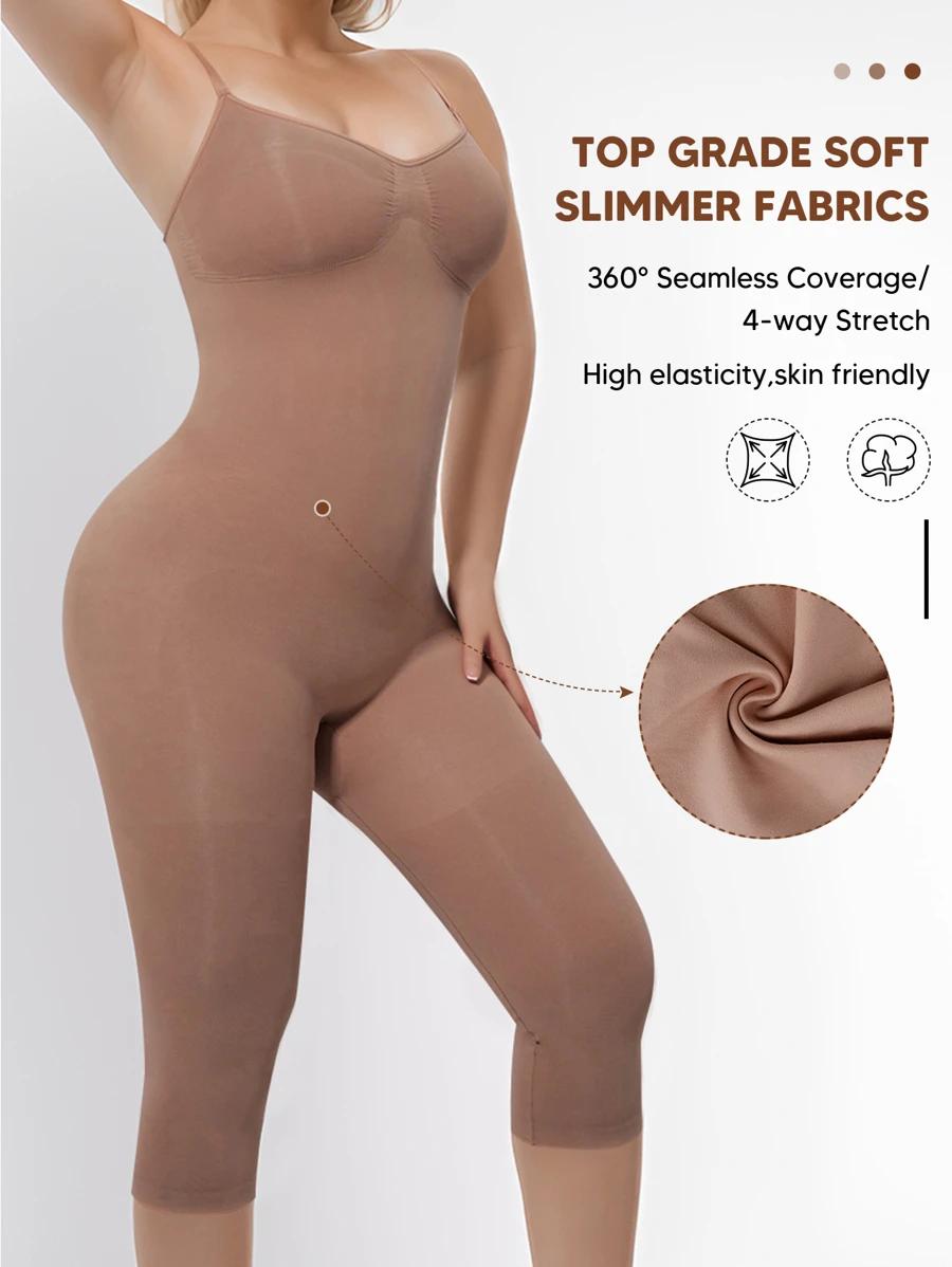SHEIN BEŻOWY KOMBINEZON MODELUJĄCY S06__M