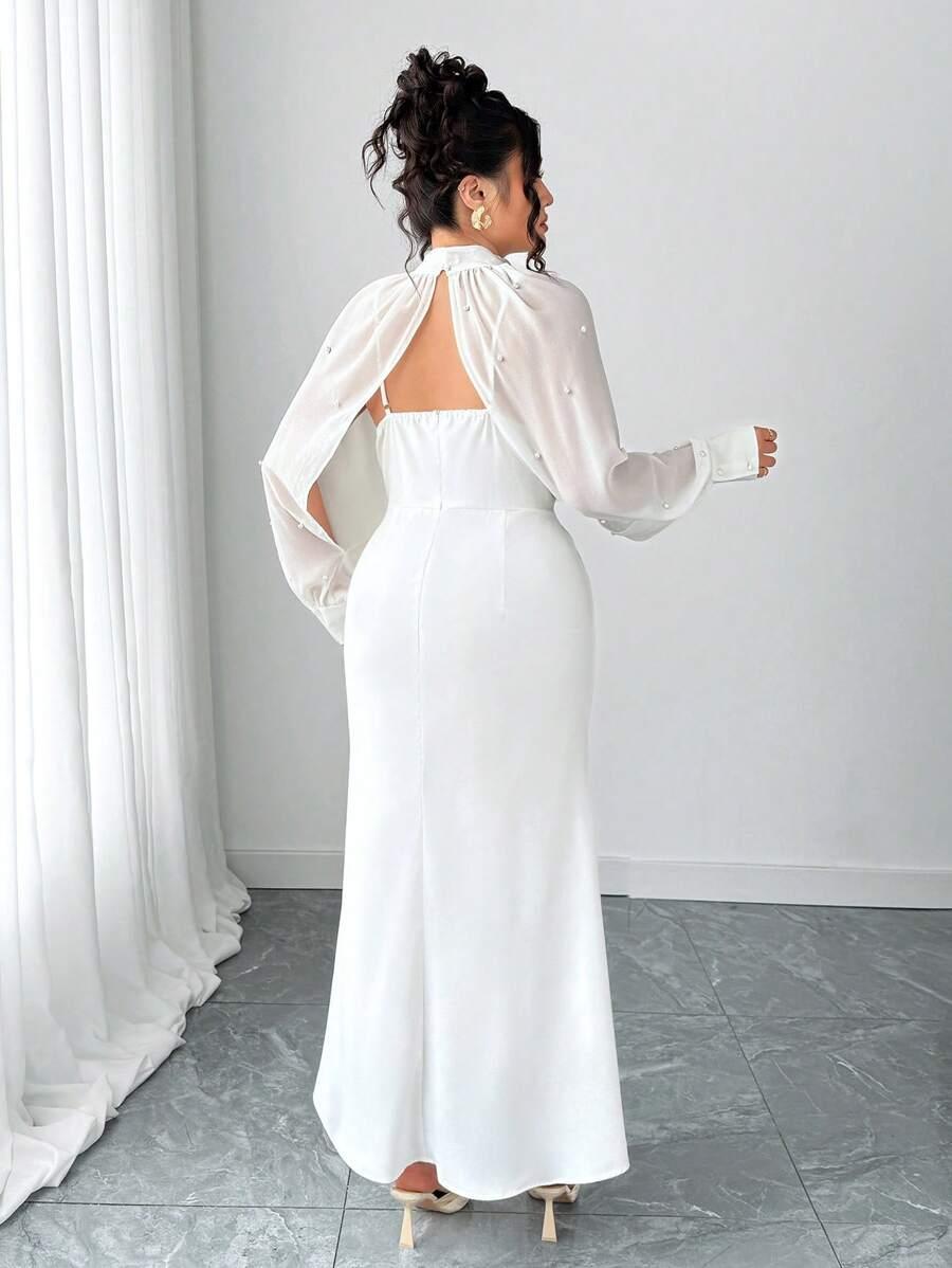 SHEIN BIAŁA SUKIENKA PEREŁKI PK01__48
