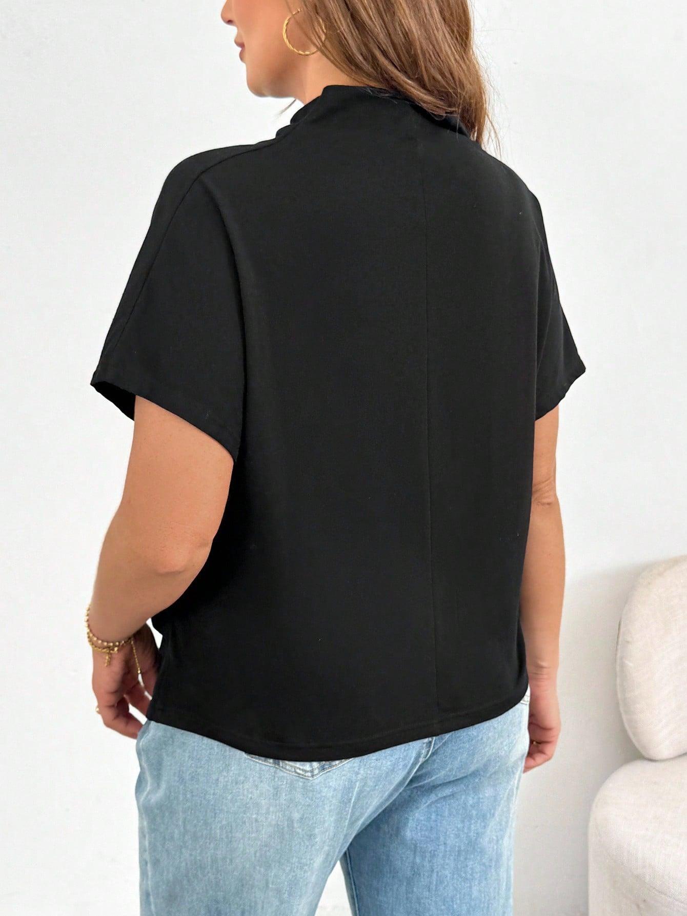 SHEIN CZARNY T-SHIRT CASUAL S06__46