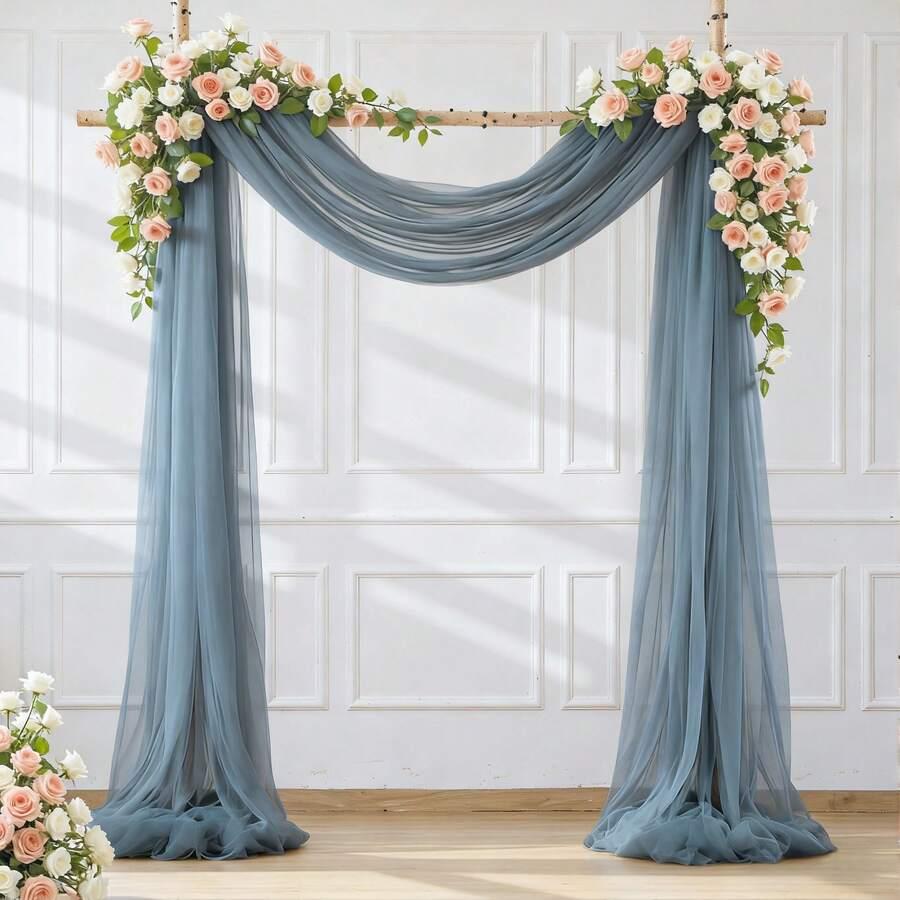 SHEIN NIEBIESKA TKANINA DEKORACJA S07__75X800CM