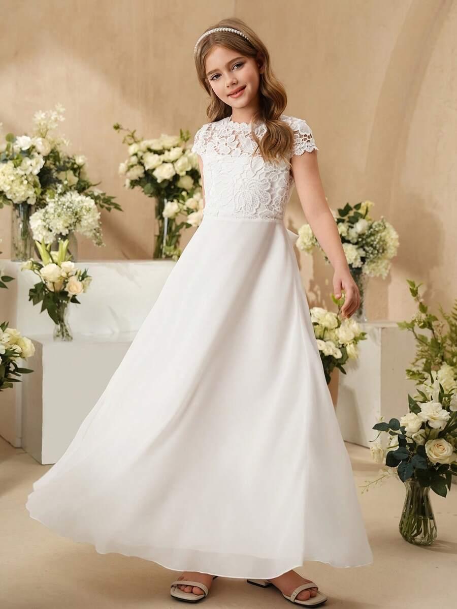 SHEIN BIAŁA SUKIENKA KORONKA S06__146-152
