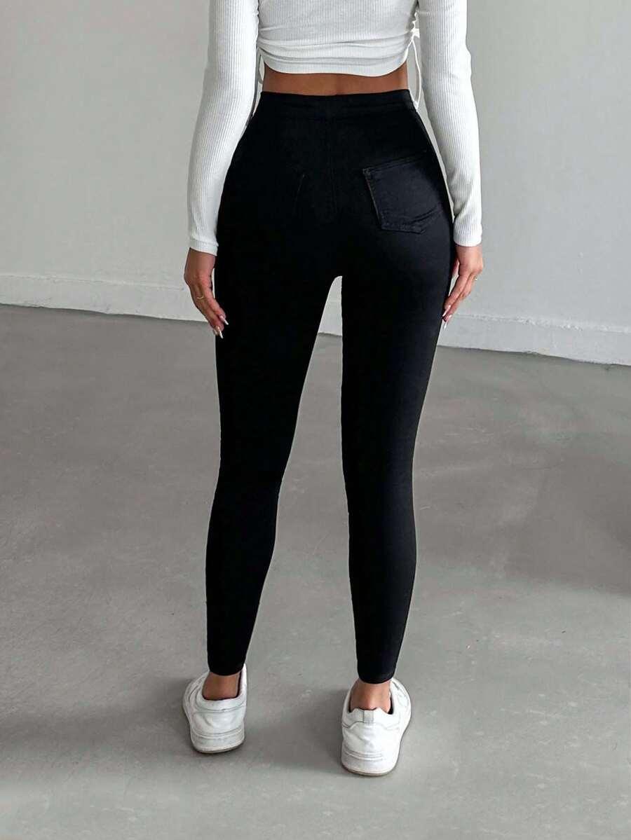 SHEIN CZARNE SPODNIE JEANS S06__XS