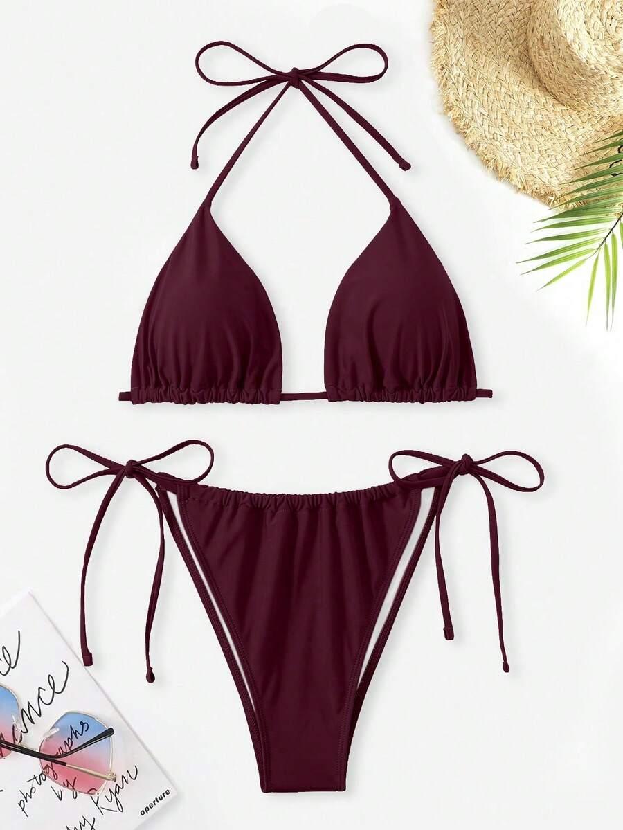 SHEIN BORDOWY DWUCZĘŚCIOWY STRÓJ KĄPIELOWY S09__52