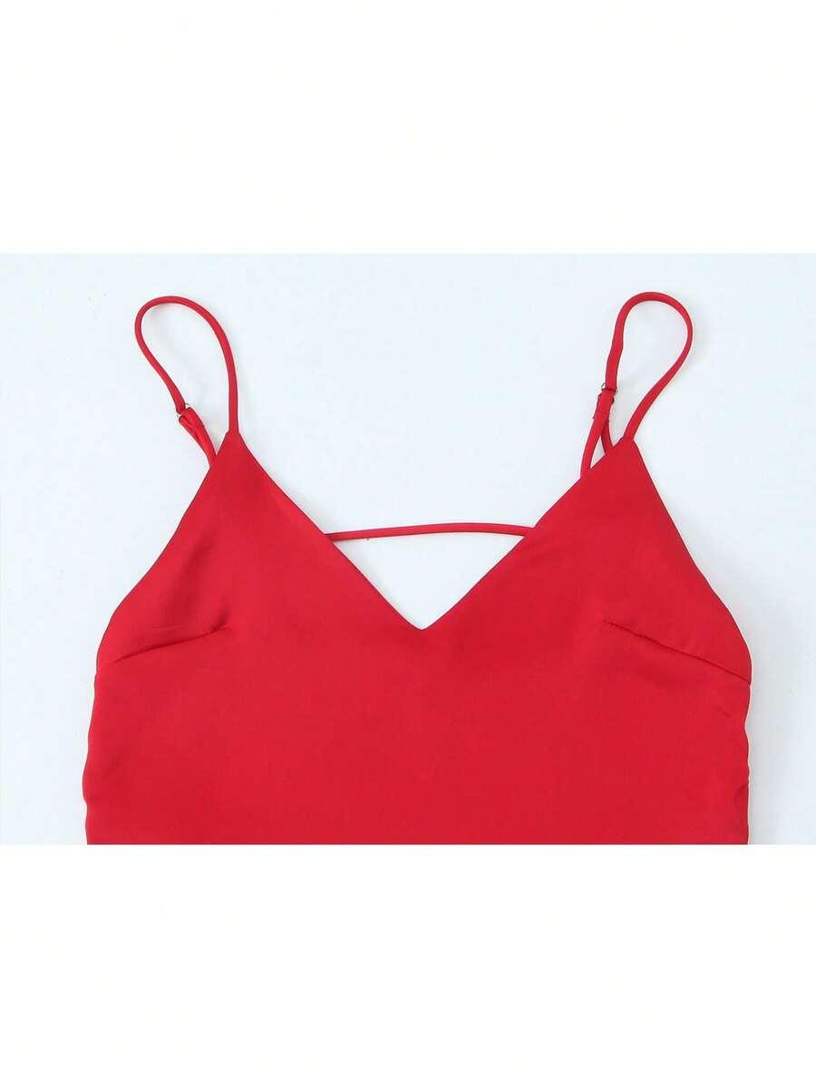 SHEIN CZERWONA MAXI SUKIENKA S06__L