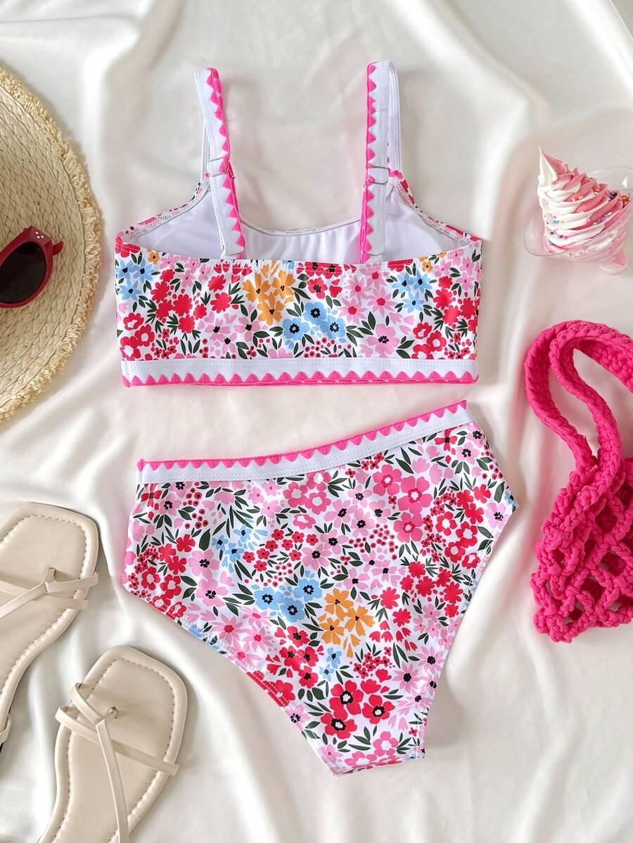 SHEIN DWUCZĘŚCIOWY STRÓJ KĄPIELOWY WZÓR KWIATY S09__146/152