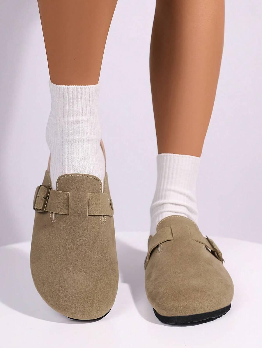 SHEIN BEŻOWE KLAPKI KLAMRA S06__39,5